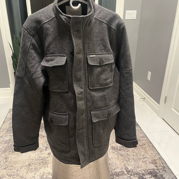 WOODS LONDON 🇬🇧GREY PEA Coat size extra large very sharp jacket🇬🇧 fall mod - Picture 8 of 17